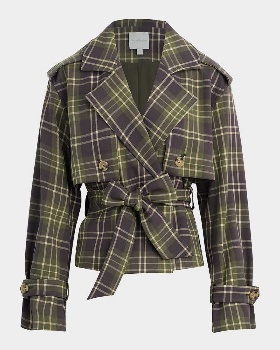 The Cropped Charles Countryside Plaid Trench Coat